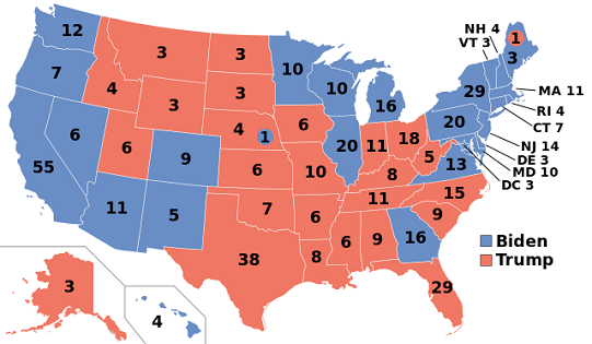 2020 Electoral College Results Map